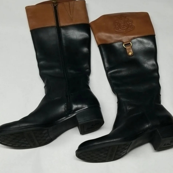 Franco Sarto Clarity Black/Brown Leather Tall Riding? Boots Size 6M - Picture 14 of 14